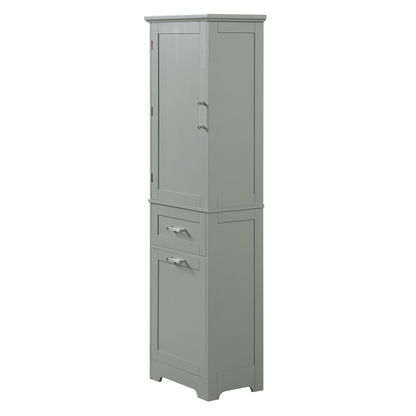 Tall Freestanding Bathroom Storage Cabinet With Adjustable Shelf And 2 Drawers