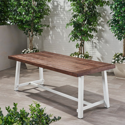 Equilibrium - Outdoor Dining Table With Wooden Frame And Slat Top