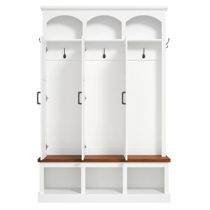 Classic Arched Design Hall Tree With 3 Hidden Storage