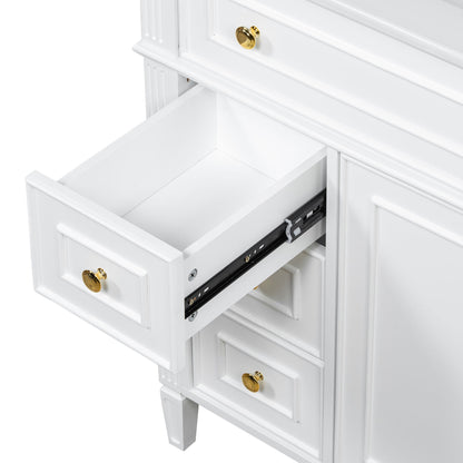 Bathroom Vanity With Sink, 3 Drawers & 2 Soft-Close Doors