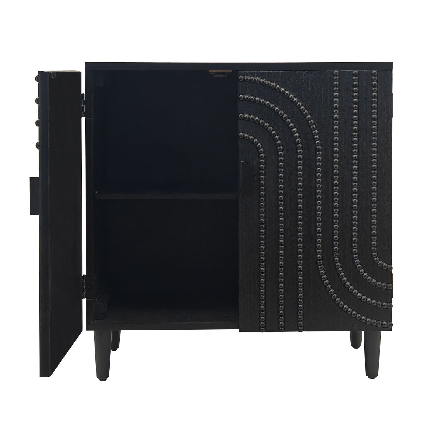 2 Door Storage Cabinet With Adjustable Shelf - Black