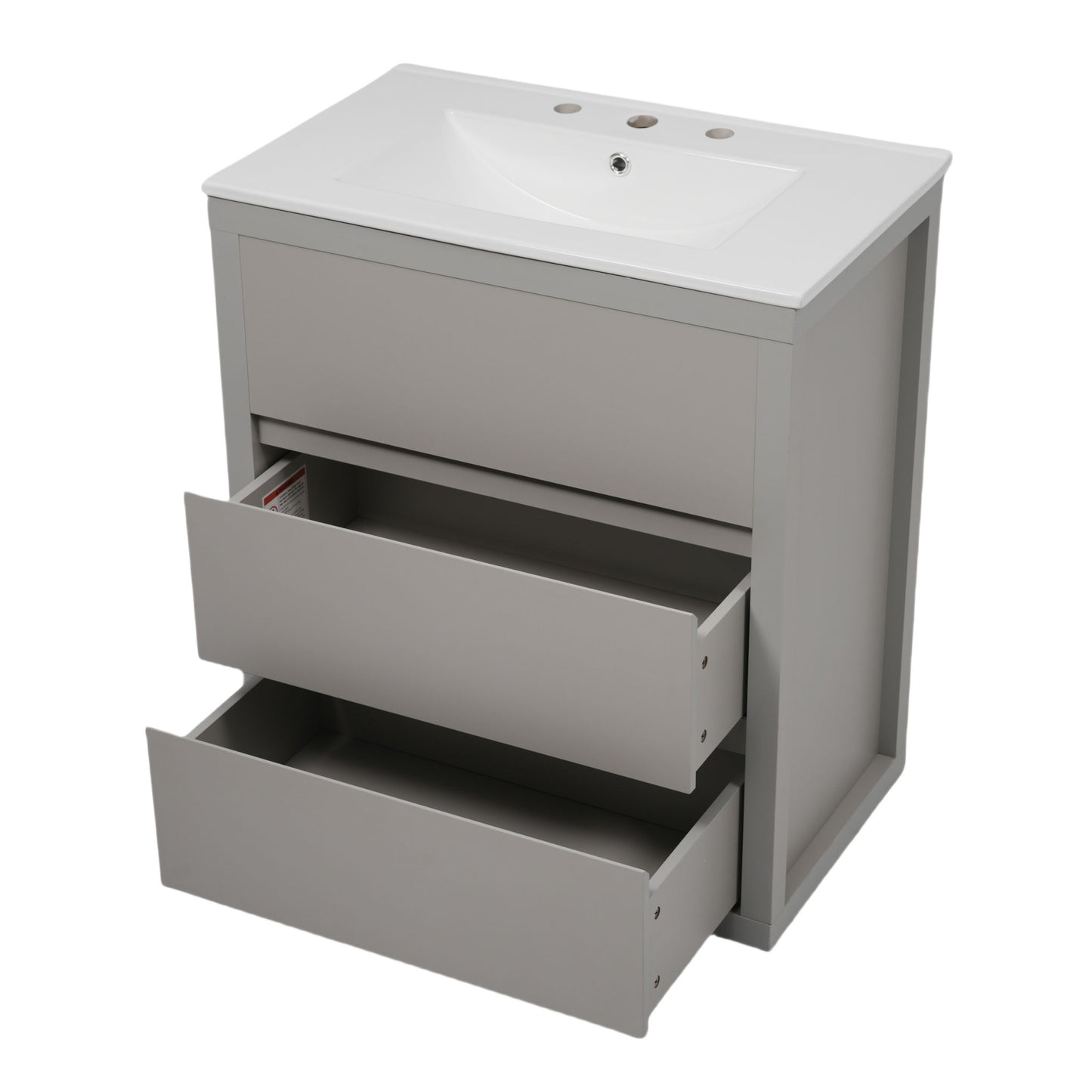 Double Sinks Bathroom Vanity Set With 2 Ceramic Basins
