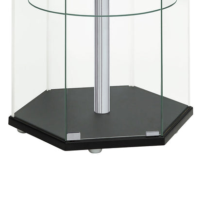 Tenley - 4 Shelf Curio Cabinet With Hexagonal Design