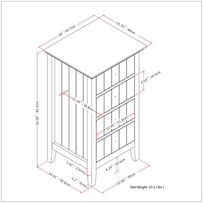 Acadian - 4 Drawer Floor Storage Cabinet - Pure White