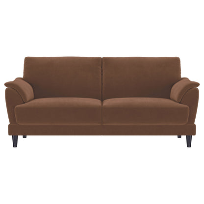 Dania - 2 Piece Upholstered Crescent Arm Sofa Set - Rust
