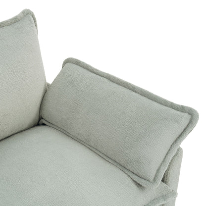 Modern Sofa Set With Double Layer Cushion And Side Storage Pockets