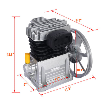 Piston 2Hp Air Compressor Head Pump 115Psi 1.5Kw - Silver