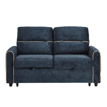 Pull Out Sofa Bed With Adjustable 3 Position Backrest, USB Charging Ports, Side Pockets