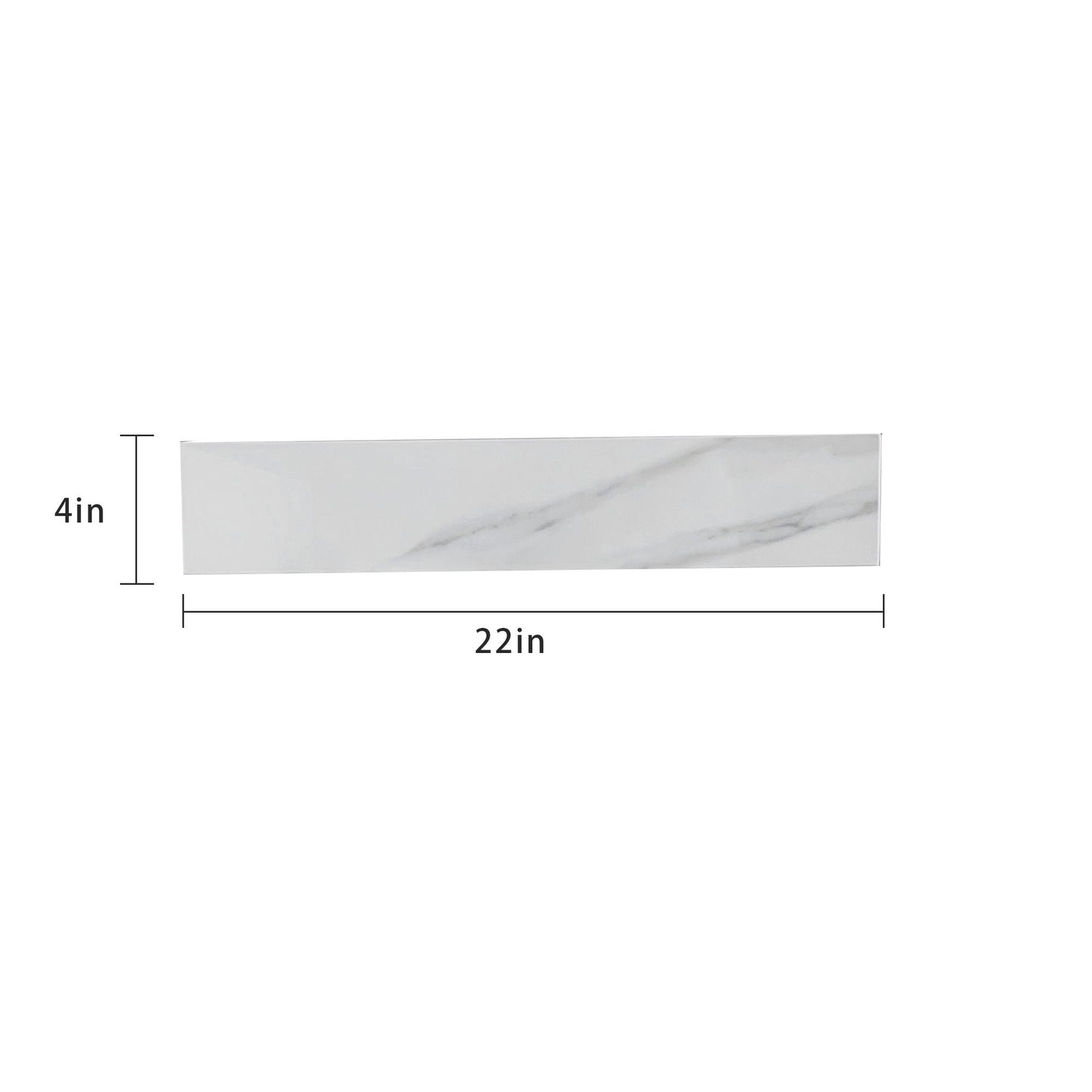 Sintered Stone Bathroom Vanity Top With 4" Backsplash And 22" Sidesplash - Carrara White