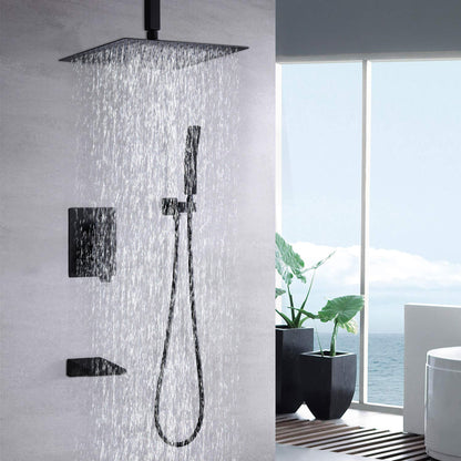 Wall Mount Shower System With High Pressure 10" Shower Head And Handheld