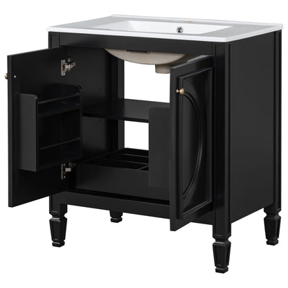 Double Sink Bathroom Vanity Set With Wall Mount Mirror Cabinet