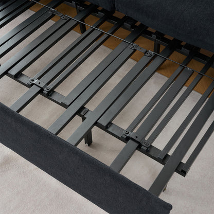 Convertible Pull Out Sofa Bed Queen Size, 3 In 1 With Side Storage