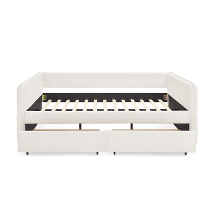 Upholstered Daybed & 2 Drawers