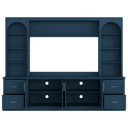 Arched Entertainment Center Wall Unit With Drawers, TV Stand