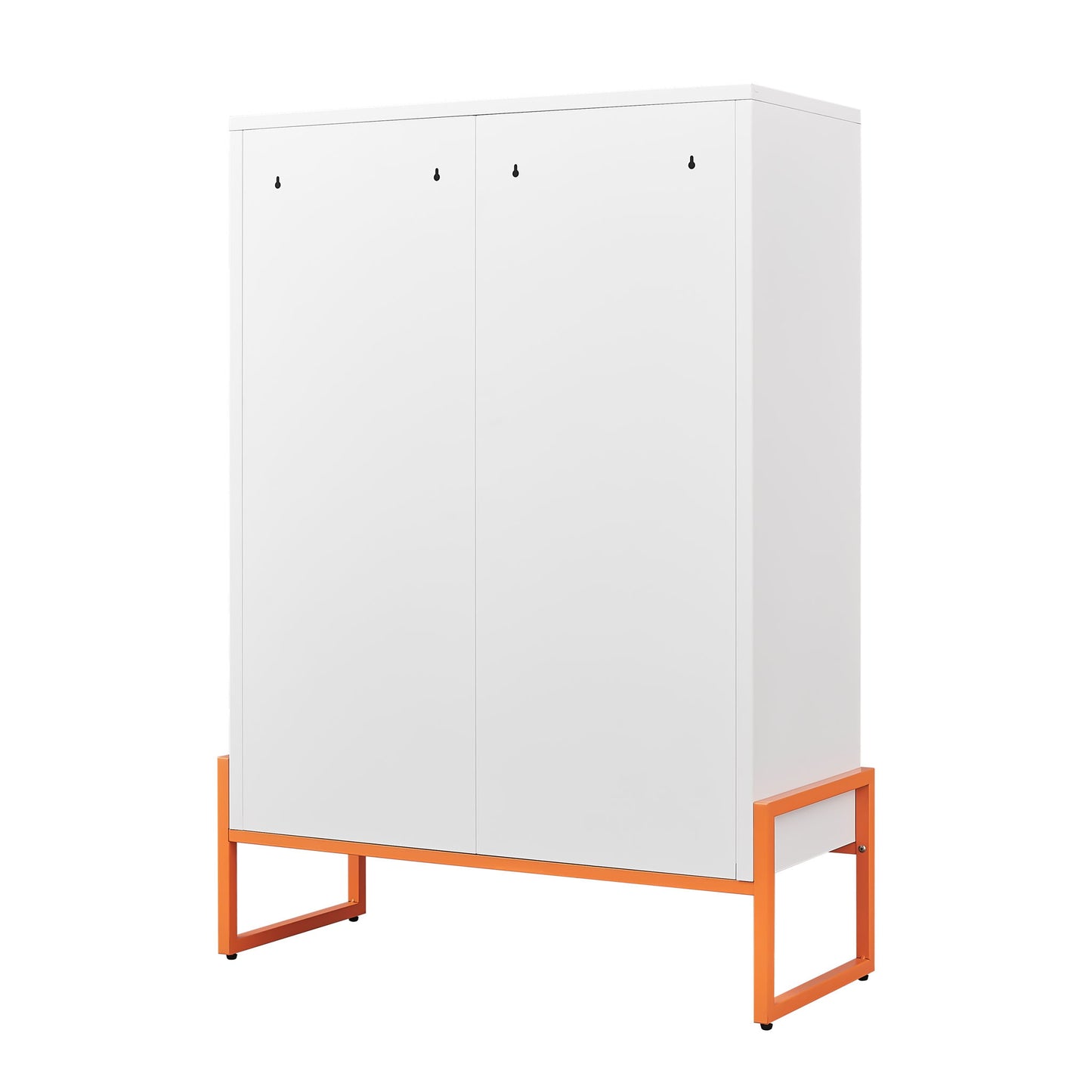 Modern Metal Shoe Cabinet With DoublebSided Doors And Adjustable Partitions