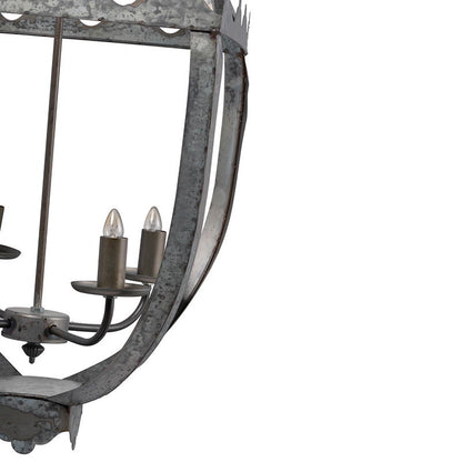 4 Light Metal Chandelier, Hanging Light Fixture With Adjustable Chain For Kitchen, Bulb Not Included - Gray