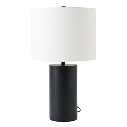 Aura - Table Lamp With On / Off Switch Block Base - Black / White