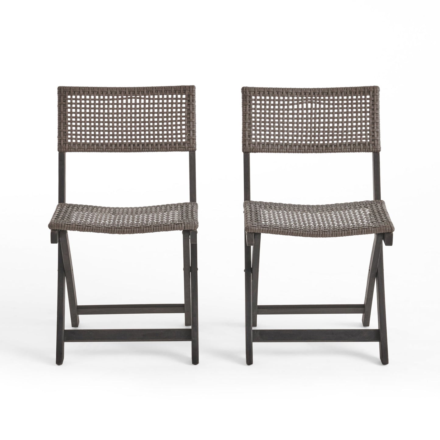 Bistro Foldable Chair With Wicker Backrest