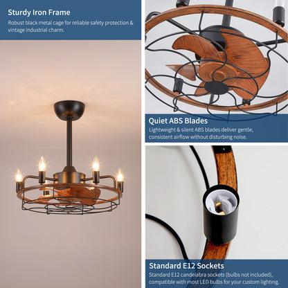 Modern Farmhouse Ceiling Fan, Adjustable Hanging