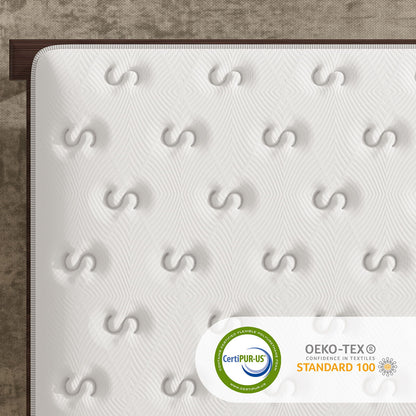 12'' Hybrid Mattress, Memory Foam & Pocket Springs For Pressure Relief