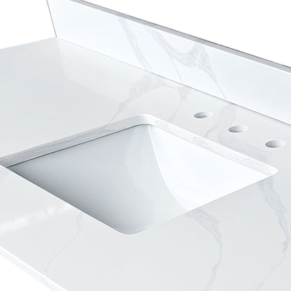 Bathroom Vanity Top With Undermount Sink, 3 Pre Drilled Holes