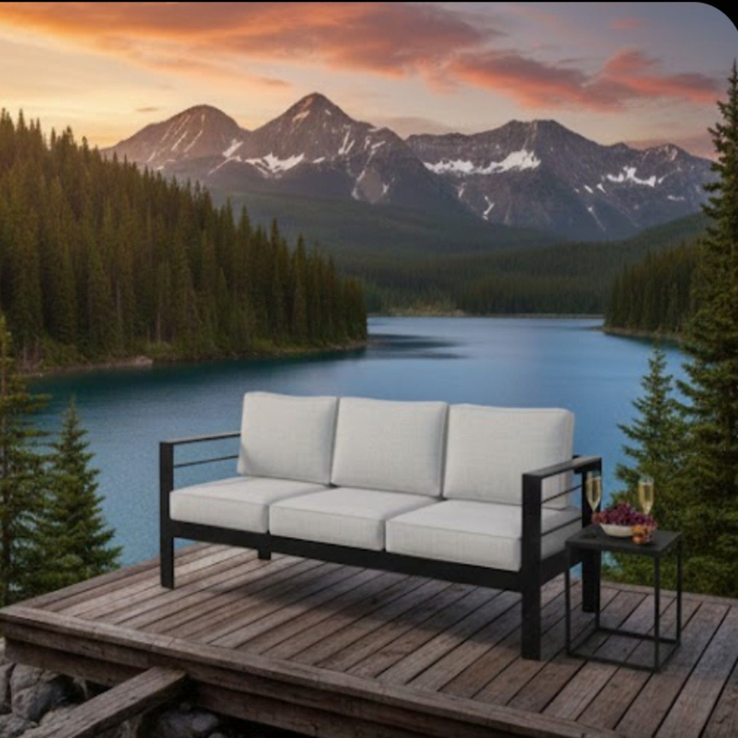 All-Weather Patio Sofa & Cushions, 3 Seat Outdoor Couch