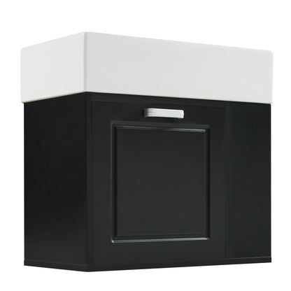 Modern Wall Mounted Bathroom Vanity With Sink, Soft Close Drawer, Adjustable Shelf, Toilet Paper Holder