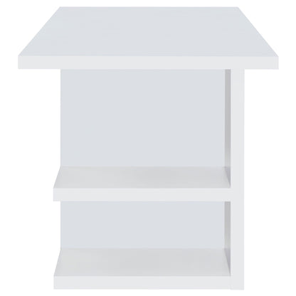 Hannah - 4 Shelf Writing Desk With Open Shelving - White