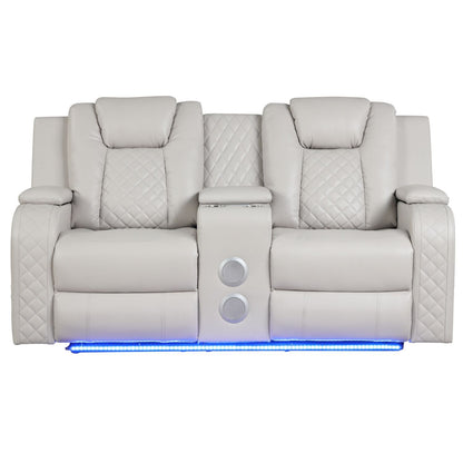 Benz - Power Reclining Loveseat & LED Lighting And Built In USB