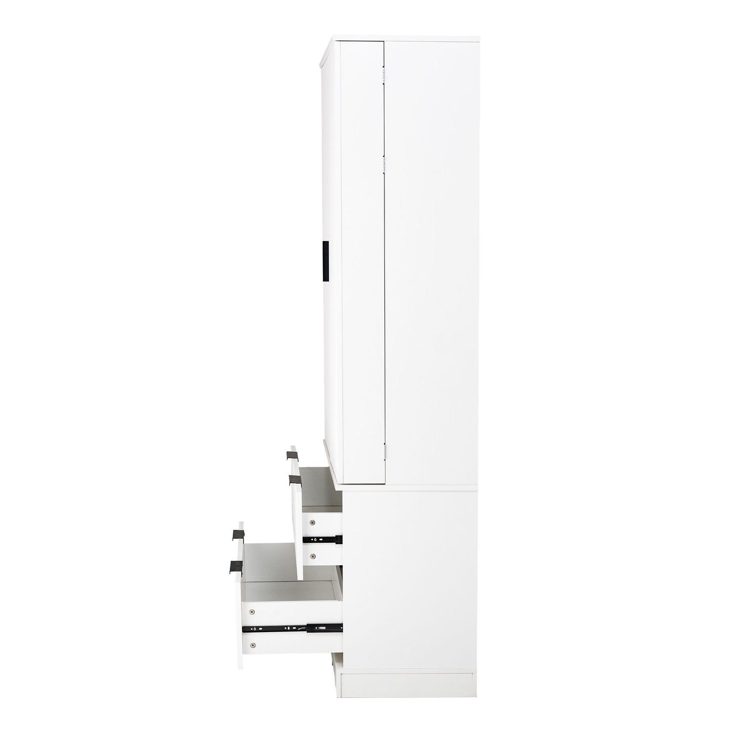 Fluted Kitchen Pantry Cabinet With 2 Large Drawers & 8 Door Spice Rack