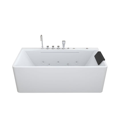 Xavier - Single Massage Bathtub, Equipped With Gfci Plug And Ul Certified Water Pump, Upc Certified Drain - Milk White