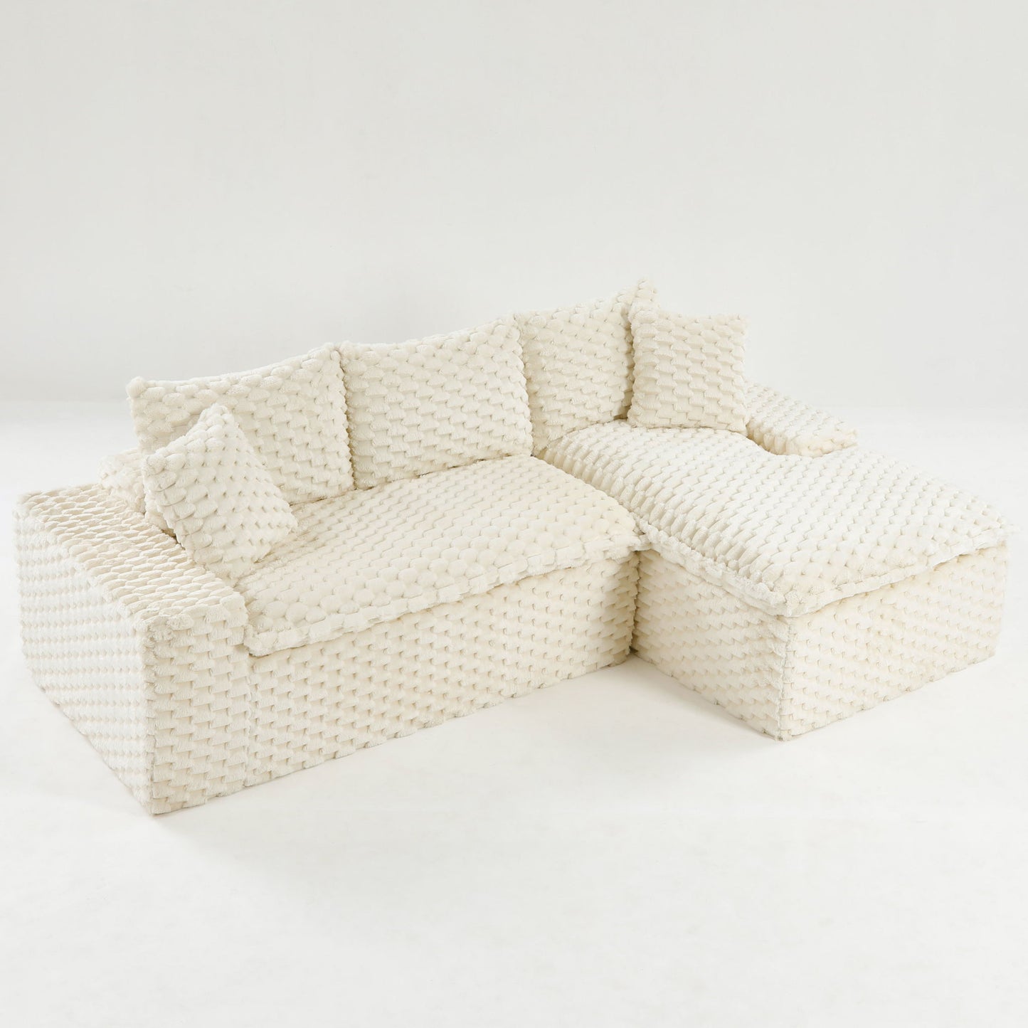 Modular Sofa, Convertible Twin Seat With Chaise Lounge