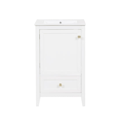 Bathroom Vanity With Sink, Soft Closing Cabinet Door, Storage Rack And Drawer