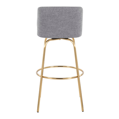 Toriano - Contemporary Fixed Height Barstool With Swivel And Round Footrest (Set of 2)