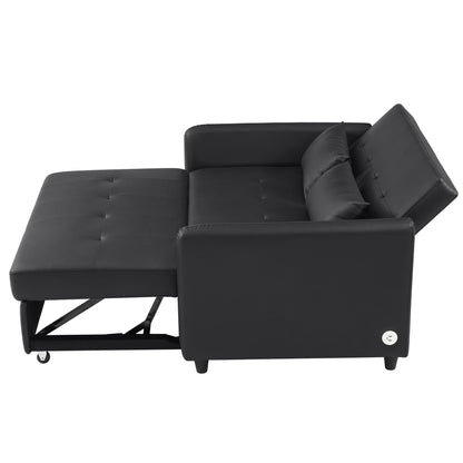 Convertible Sleeper Sofa Bed With 3 USB Ports