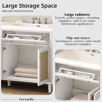 Bathroom Vanity With Double Sink, Large Storage Space