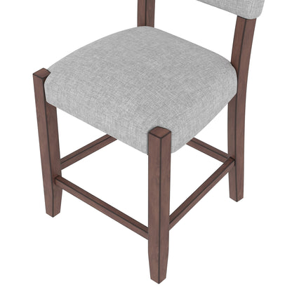 5 Piece Counter Height Dining Set, Bar Table With 4 Upholstered Chairs