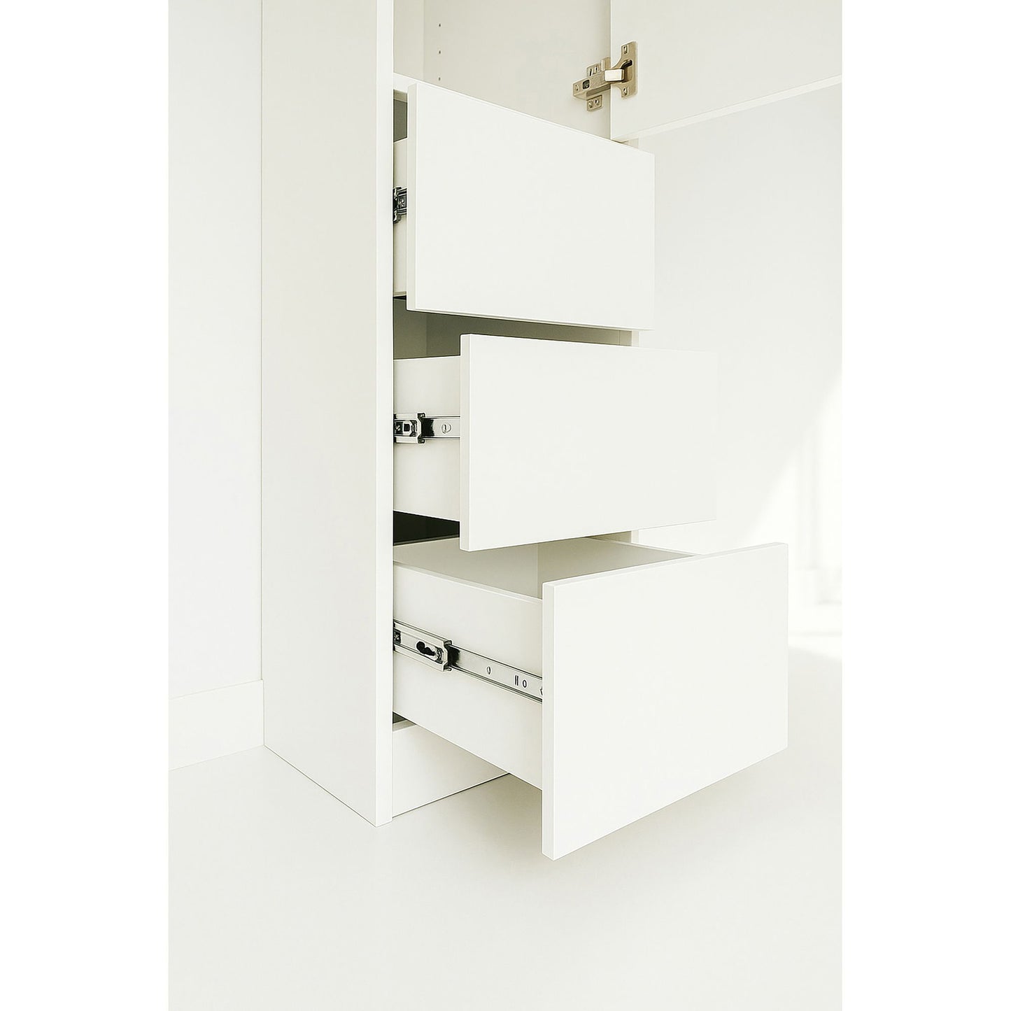 Elise - Modular Closet System With Mirror And Customizable Storage - White