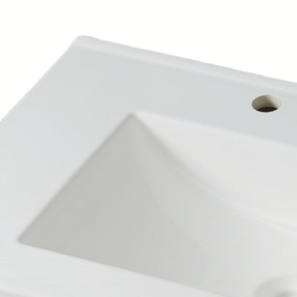 Bathroom Vanity With Ceramic Sink, Adjustable Shelf & Tip Out Tray