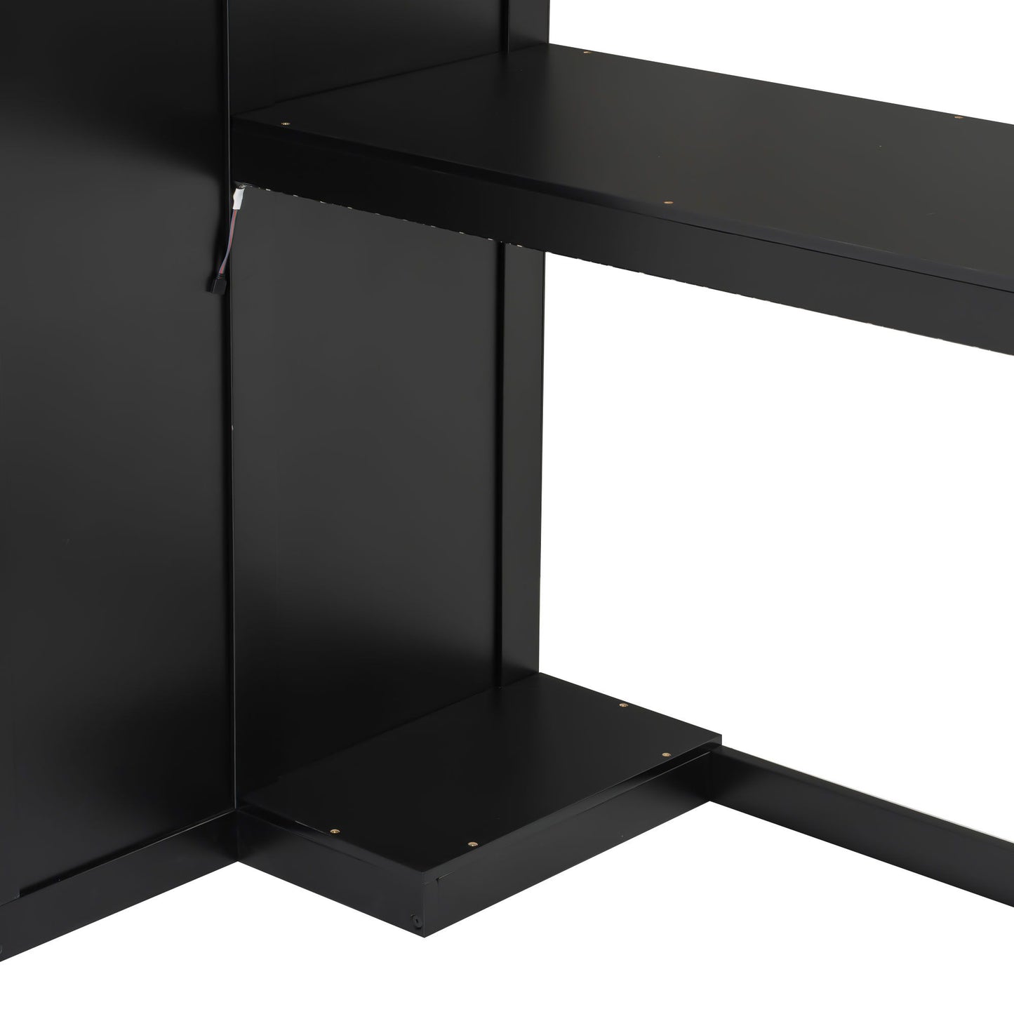 Gaming Loft Bed With Desk And Storage, LED Lights