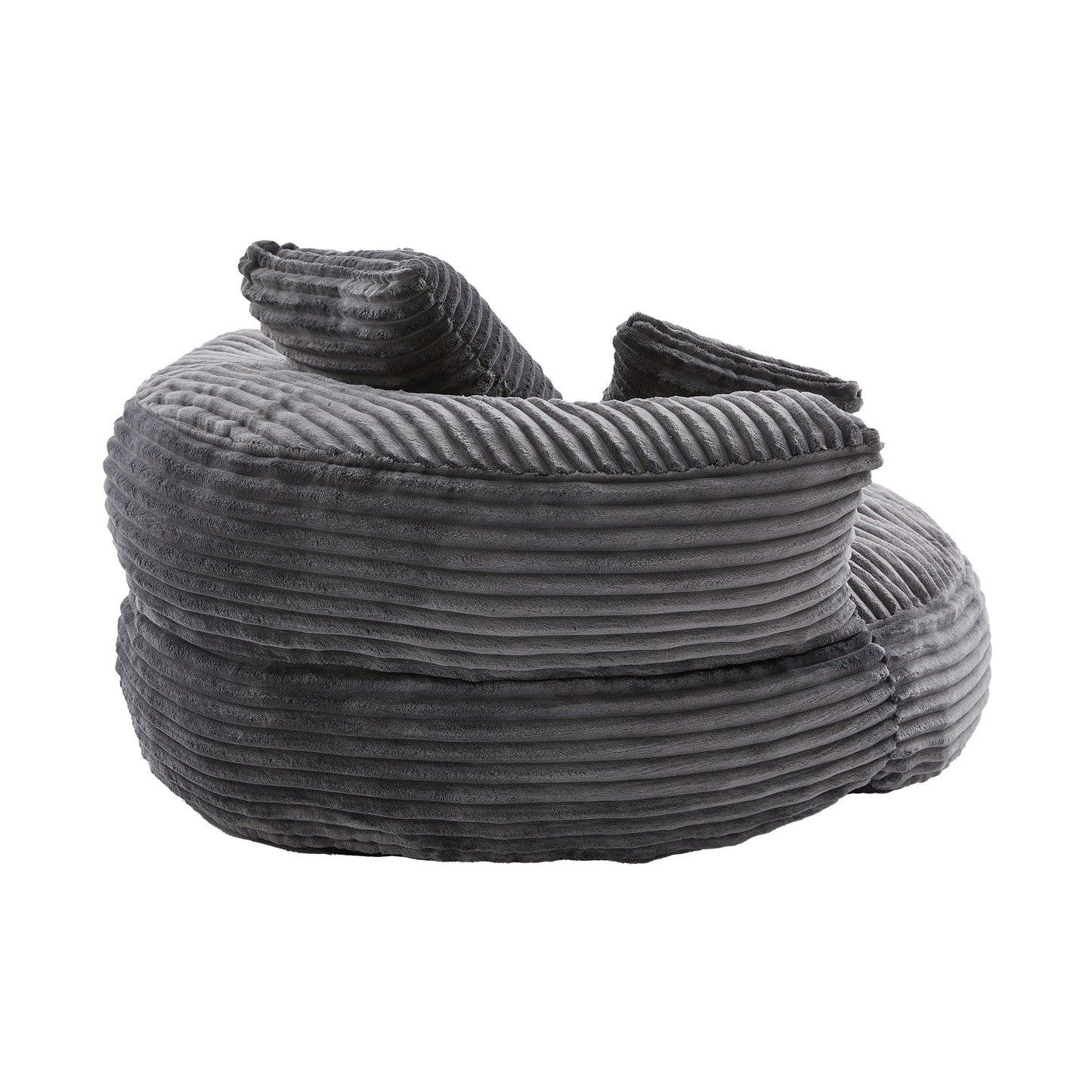 Oversized Bean Bag Chair With 3 Pillows & Armrest - Dark Gray