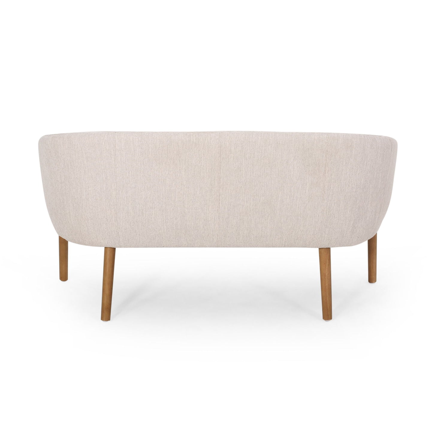 Mid Century Modern Loveseat With Channel Stitched Backrest