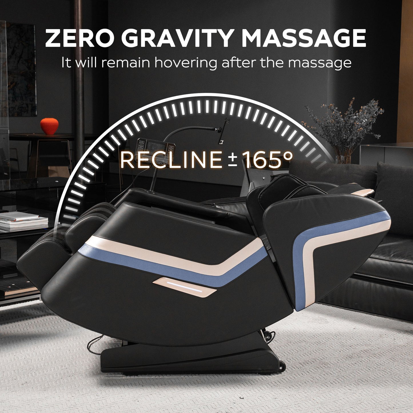 Massage Chair Recliner & Zero Gravity & Full Body Air Pressure - Black