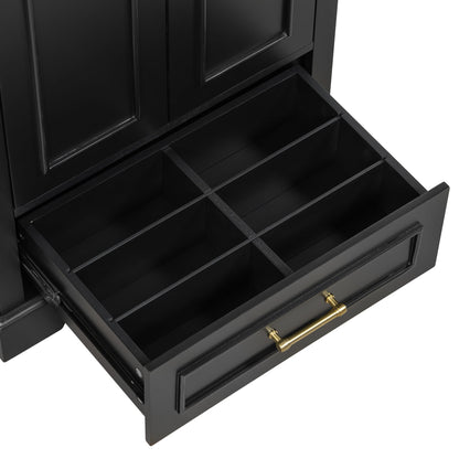 Bathroom Vanity With Sink, 1 Divided Drawer And 2 Soft Close Doors With Double Shelf