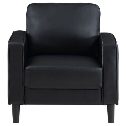 Weld 3 Piece Upholstered Track Arm Sofa Set - Black