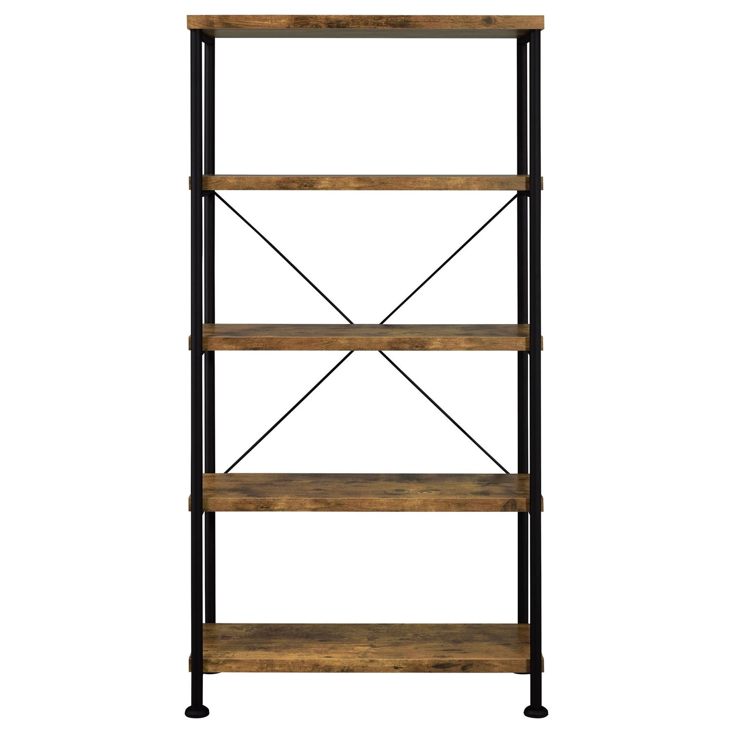 Avon - 2 Piece Computer Desk And Bookcase With 3 Drawers - Rustic Brown