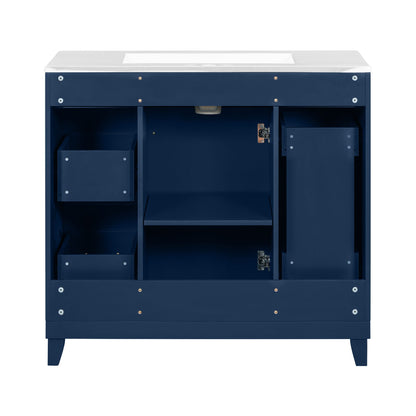 Bathroom Vanity With Ceramic Sink, Soft Close Doors, Adjustable Shelves