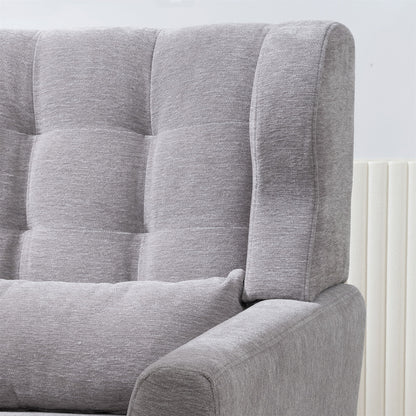 Modern Accent Chair, Arm Chairs For Living Room, Upholstered Mordern Armchair, Comfy Soft Padded Lounge Chair In Small Space, Bedroom, With Pillow, Solid Wood Leg