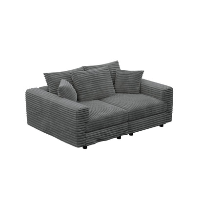 4 Seat Sofa, Modern Comfy Upholstered Sofa Cloud Couch, Deep Seat Couches With Soft Pillows