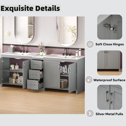 Double Sink Bathroom Vanity With Quartz Countertop